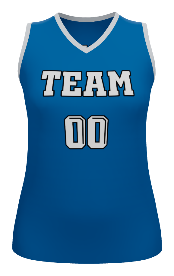 Womens Halfcourt V-Neck Basketball Jersey, design Blank
